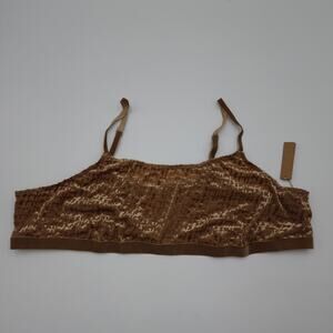 SKIMS Velvet Logo Scoop Neck Bralette in Chai Size 4X